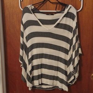 Cream and grey cape sweater